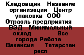 Кладовщик › Название организации ­ Центр упаковки, ООО › Отрасль предприятия ­ ВЭД › Минимальный оклад ­ 19 000 - Все города Работа » Вакансии   . Татарстан респ.